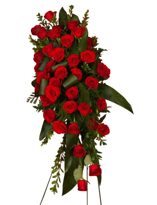 Modern Rose Standing Spray for funeral service