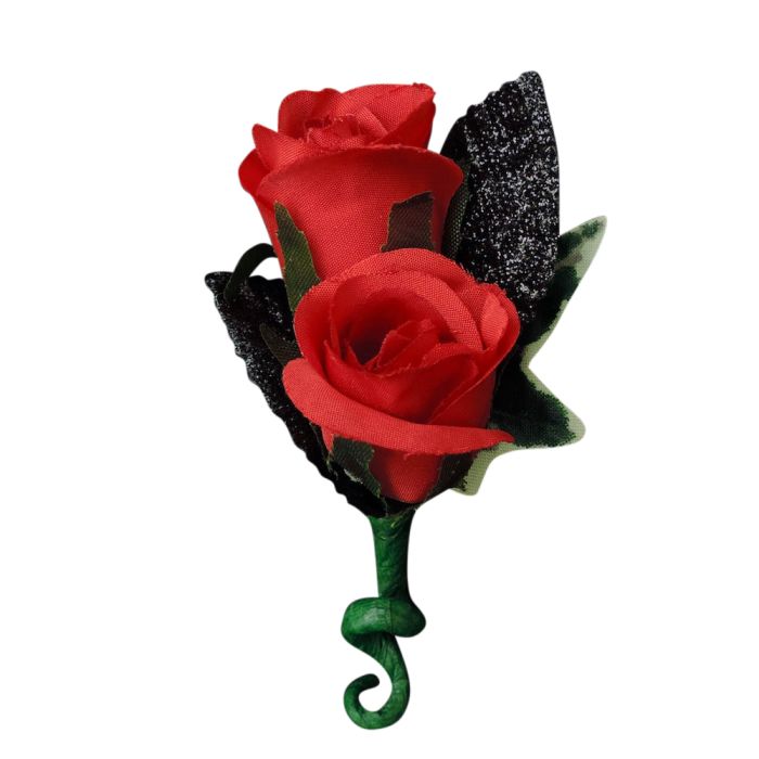 Red Rose Silk Boutonniere