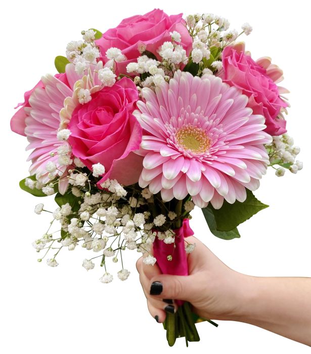 Set of 3 Collections Etc Floral Gerbera Daisy Artificial Maintenance-Free Flower Bush Pink 
