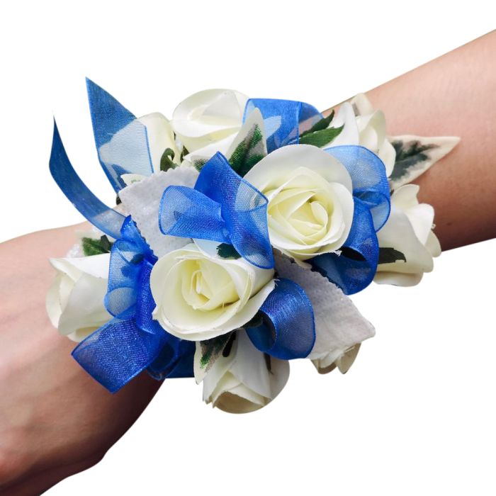 Artificial Flower Set of 2 Pin Corsage Corsage Frangipani with Dark Blue 