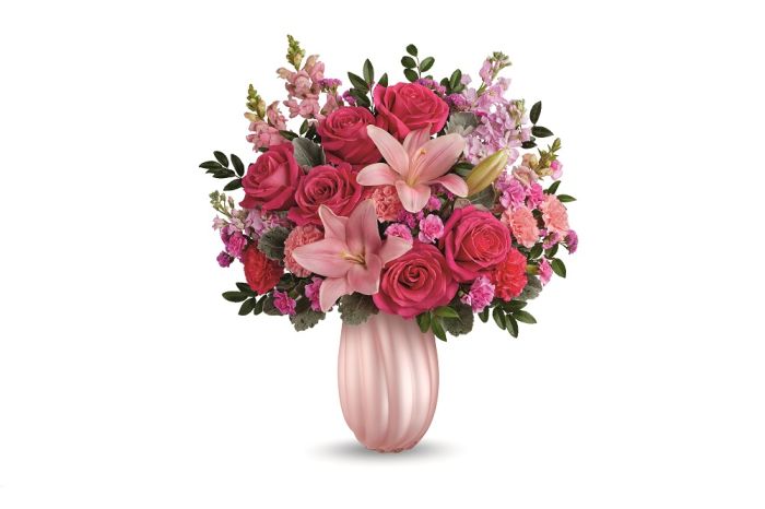 Teleflora Rosy Swirls Bouquet - Premium